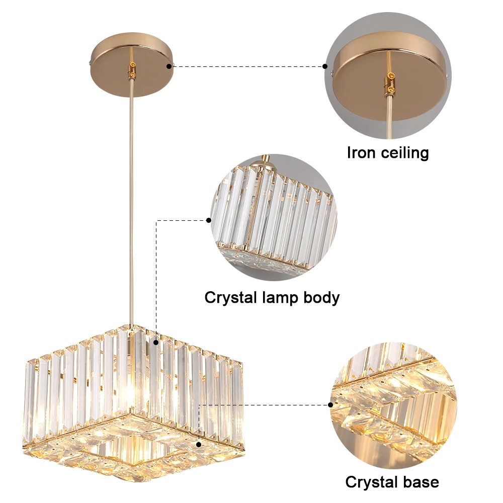 VETRULUS Moderne Pendelleuchte Kristall Kücheninsel Deckenlampe Wohn- und Esszimmer Nordische Flur-Dekoration Hängeleuchte – Detail 6