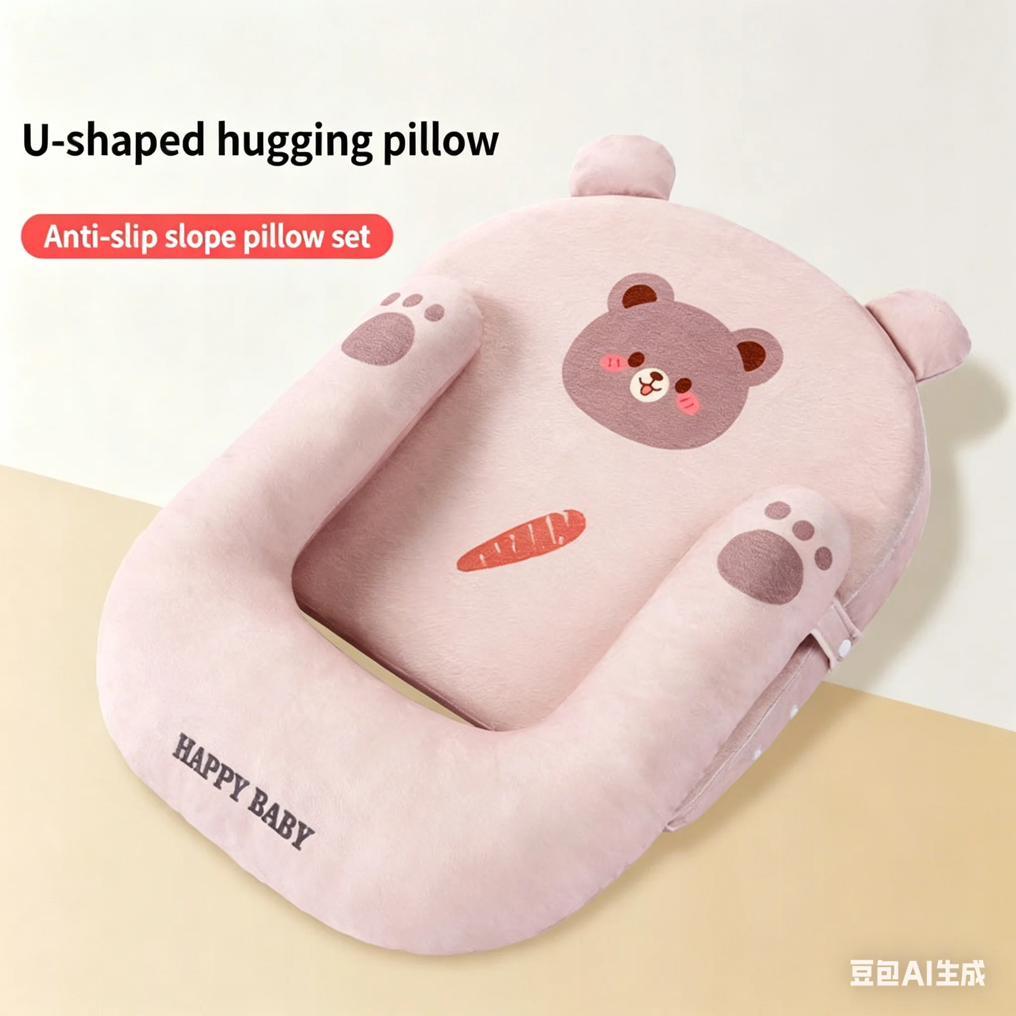 Slope Pillow, Baby Anti Overflow and Choking, U-shaped Lying Down Feeding Tool, Baby Newborn Slope Cush