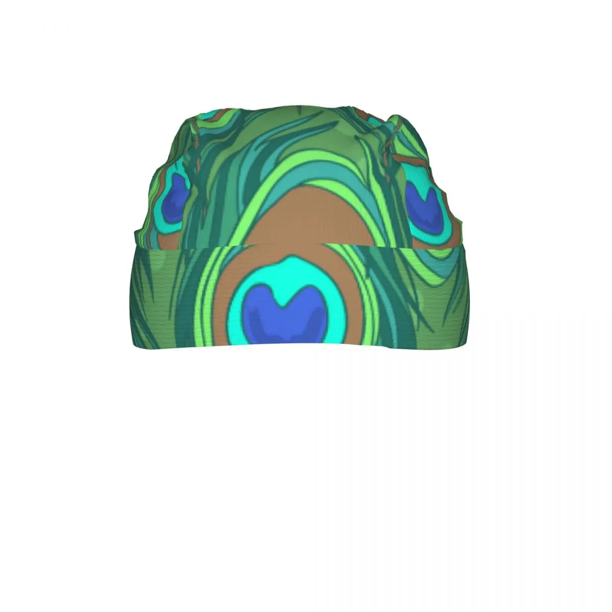 Bicycle Headband Cap Colorful Peacock Feather Pattern Cycling Headscarf Quick-dry Sun-Protective Hat Head Scarf