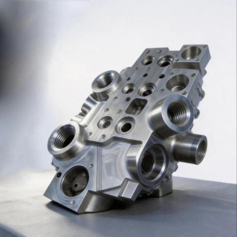 Custom 5 Axis CNC Milling Complex Metal Manifold Block Precision Machined Steel   Steel Auto Spare Parts Fabrication