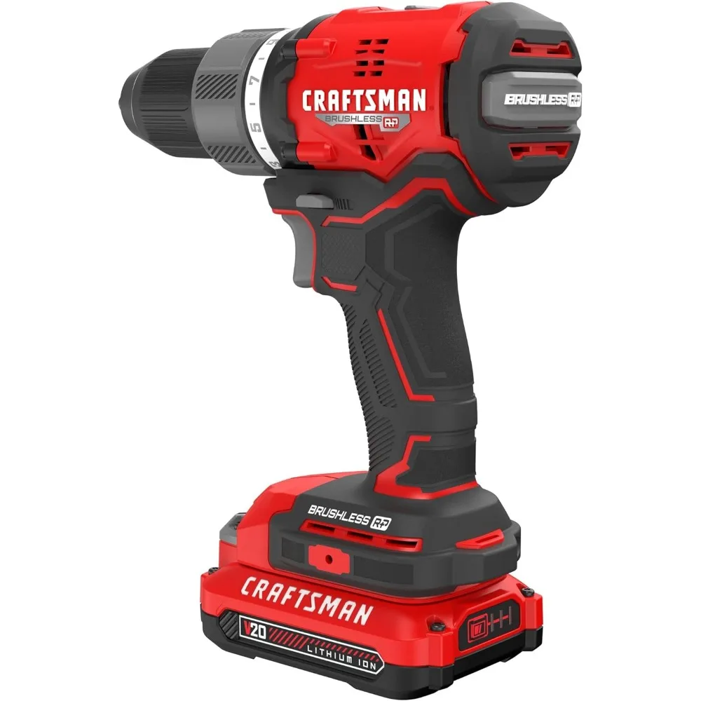 Kit Taladro y Taladro Inalámbrico con Dos Baterías y Cargador, Tecnología Brushless