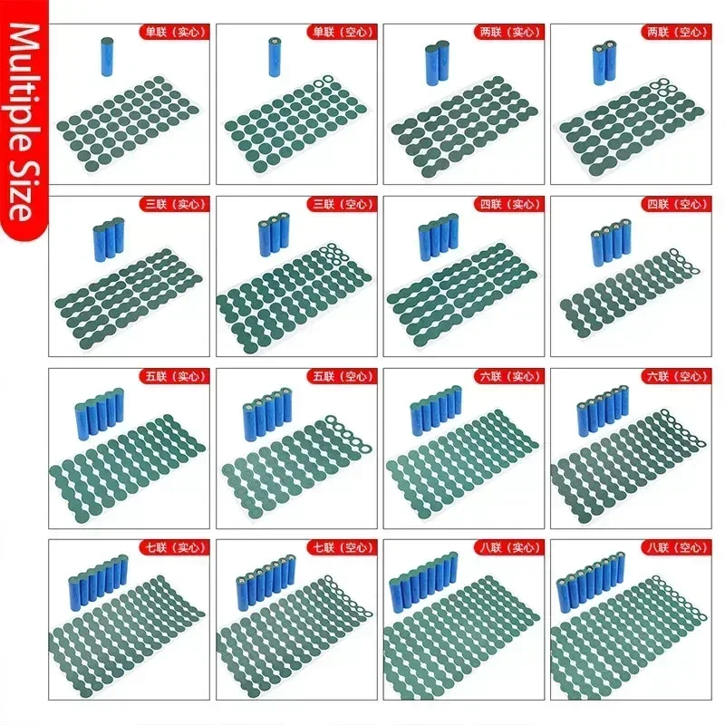 18650/21700 Li-ion Battery Insulation Gaskets Barley Paper Battery Pack Cell Insulating Glue Fish Electrode Insulated Pads