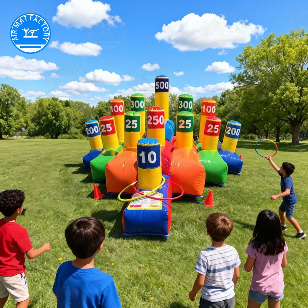 Customizable Commercial Inflatable Ring Throwing Game Inflatable Carnival Game for Children and Adults Outdoor Indoor