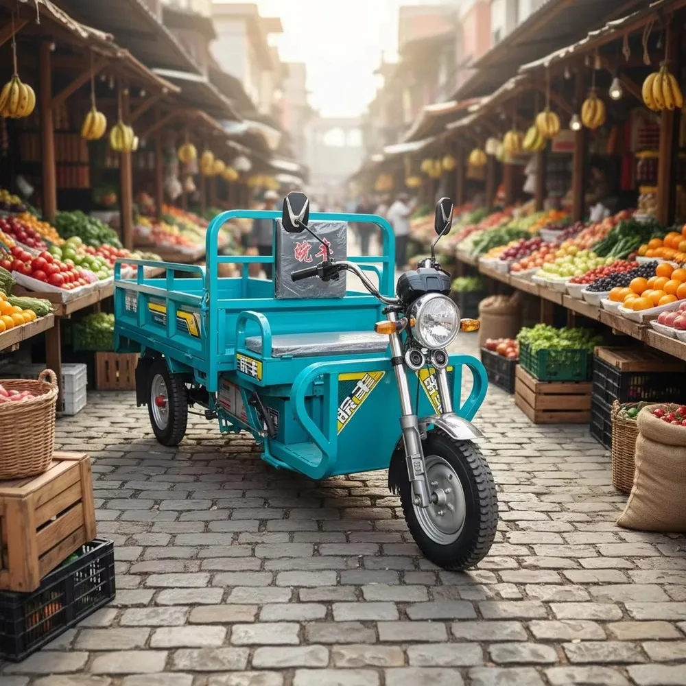High Performance 70KM Range Electric Cargo Tricycle 3-Wheel Trike, 400KG Heavy Duty Payload, 1000W+ Motor, 3-Door Open
