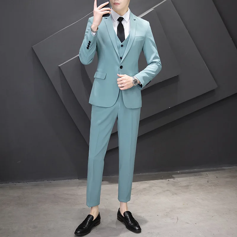 

RM13Small suit Korean style slim fit best man groom wedding dress suit men's three-piece suit business professional formal wear