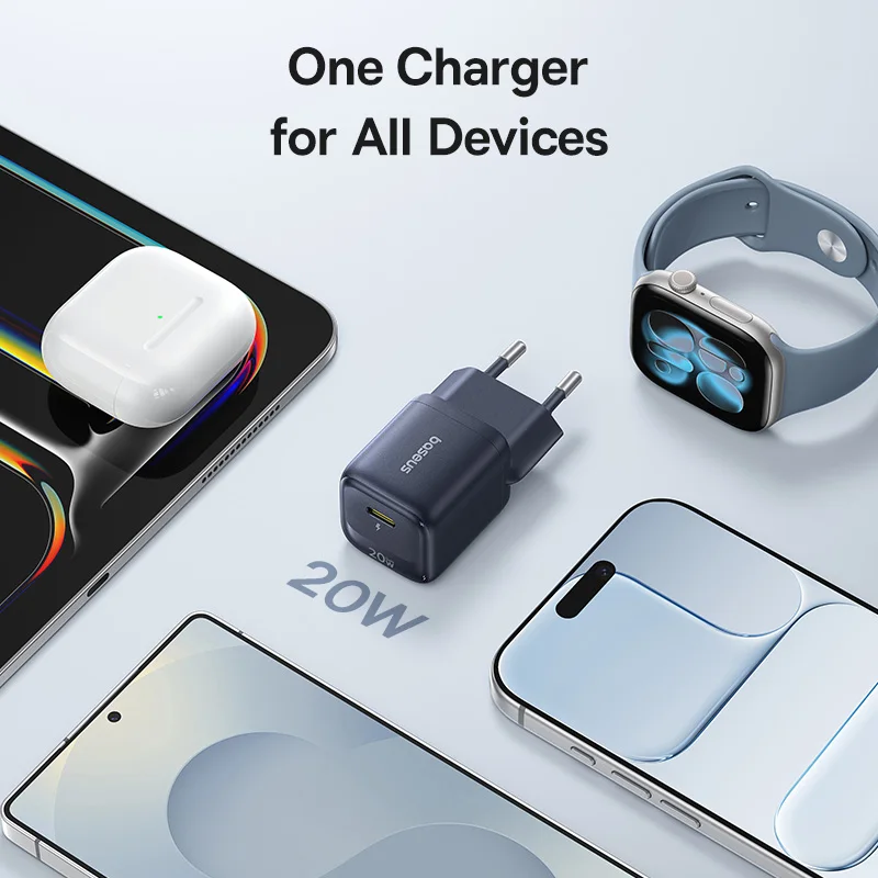 Ładowarka do telefonu Baseus 20W GaN USB C z szybkim ładowaniem PD3.0 QC do iPhone 17 16 15 14 13 Pro Max, Samsung, laptopów i iPadów — zdjęcie produktu 4