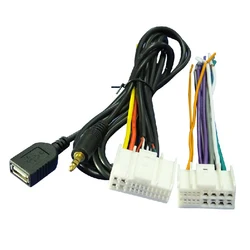 Biurlink CD Radio Power Harness Cable USB Adapter For Hyundai IX35 Kia Sportage Elantra K2 K5