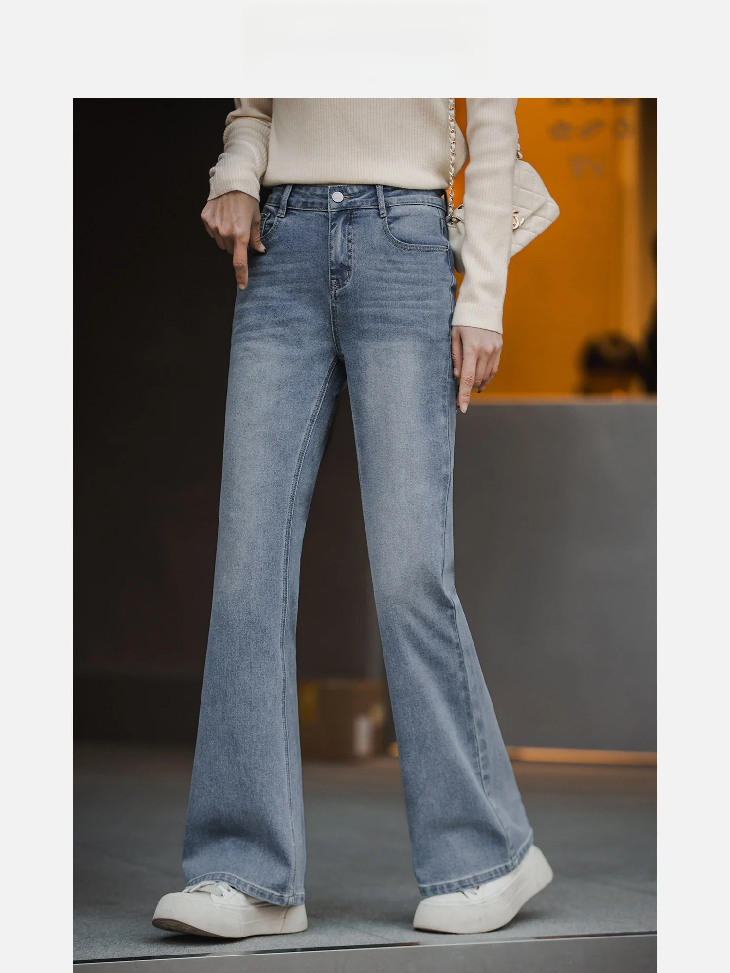 

Женские джинсы-капри Slim Fit с высокой талией, весенняя новинка, из бамбукового волокна, свободные повседневные брюки, китайский бренд