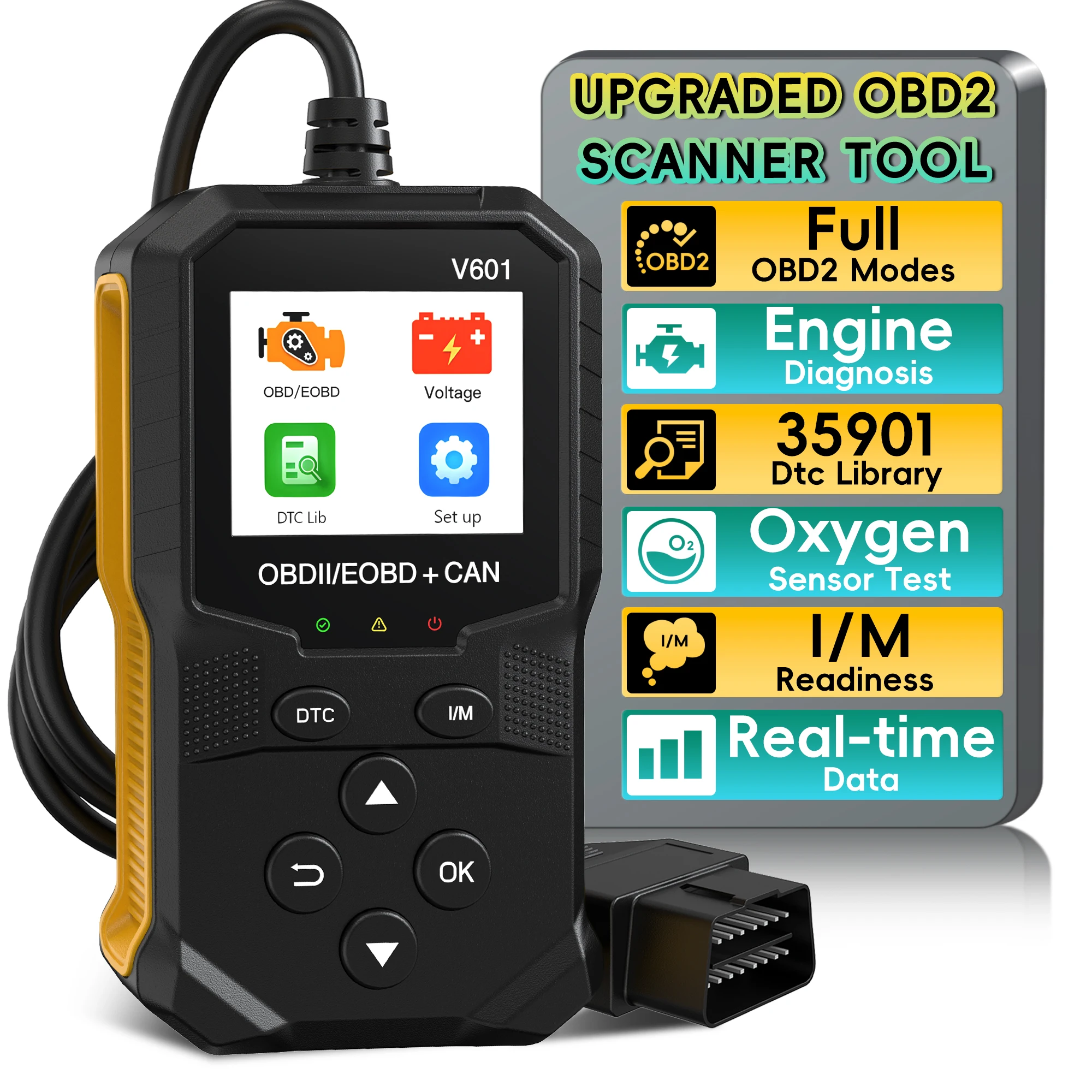 OBD2 Scanner Diagnostic Tool, Auto Check Engine Code Reader With Reset & 35901 DTCs, Enhanced OBDII/EOBD Car Scan Tools