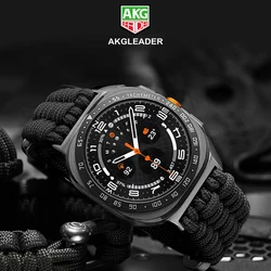 AKGLEADER Rugged Survival Nylon Strap Braided for Samsung Galaxy Watch 8 classic 46mm 550 Paracord bands for watch 7 Ultra strap