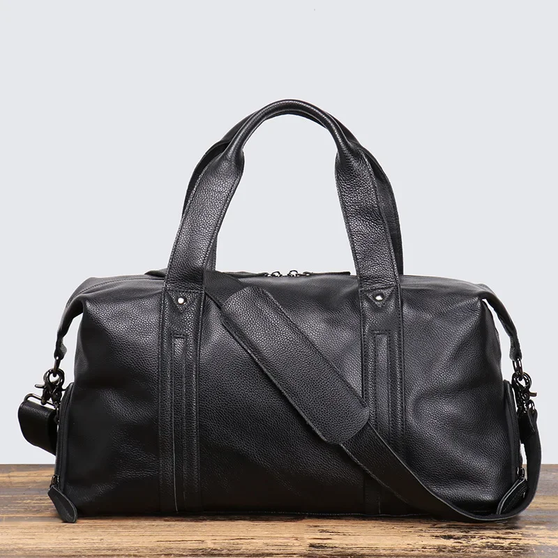 Men's Genuine Leather Hand-held Travel Bag Short Business Trip Luggage Top Layer Cowhide Sports and Fitness Designer Luxury Bag