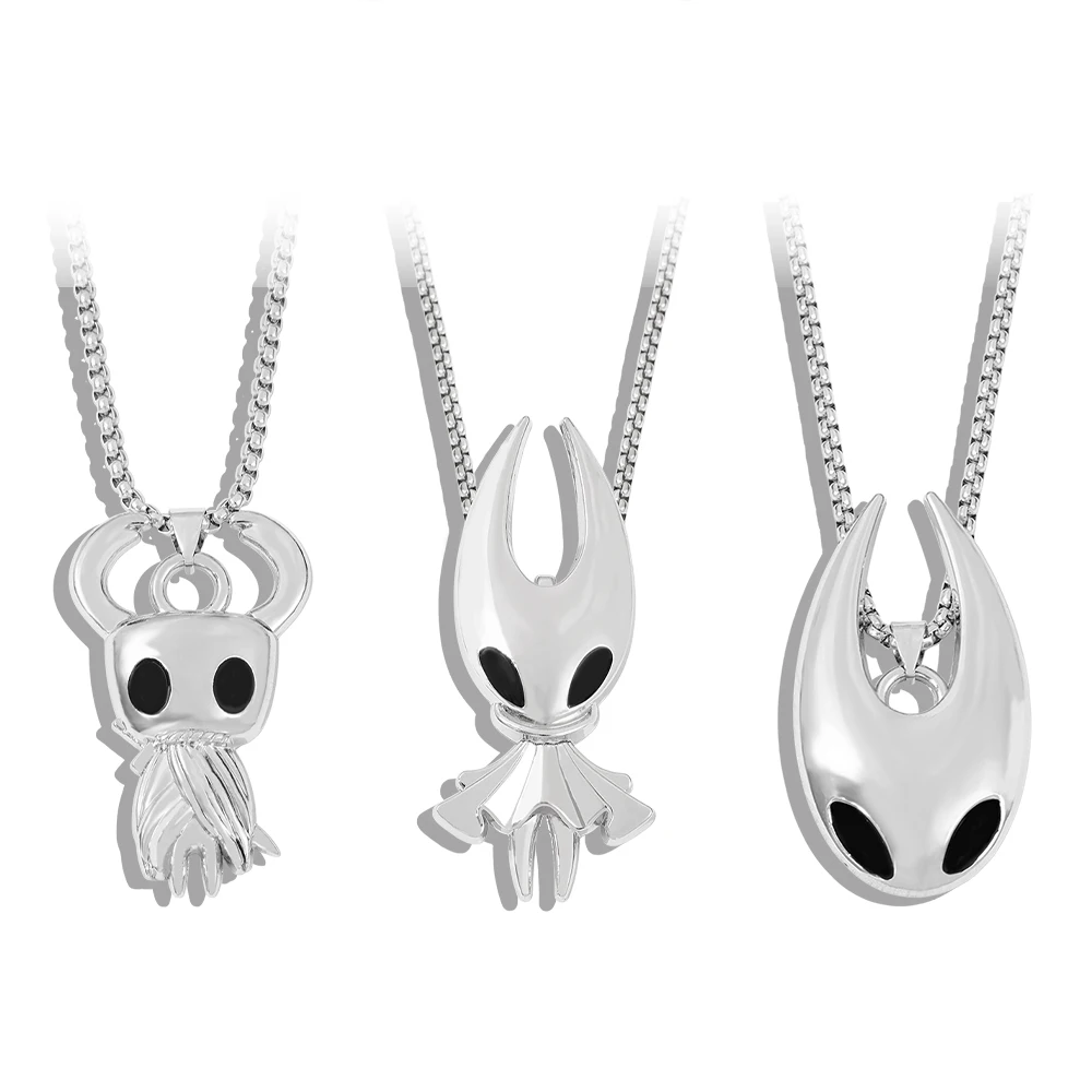 Naszyjnik Hollow Knight Silksong z zawieszką w stylu vintage z Kością Paznokciem, Figurka Pale King, Łańcuszek, Biżuteria, Akcesoria, Prezenty
