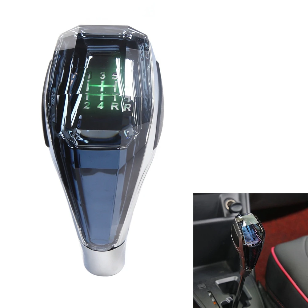 Car Universal LED Crystal Handles Manual Transmission Gear Shift Knob Lever Stick Head for