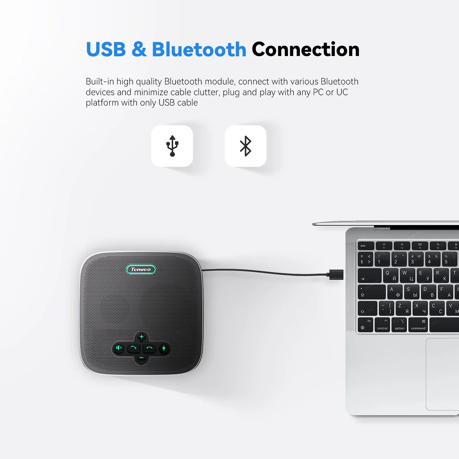 NEW Speakerphone USB Conference Speaker with 8 Microphones 360° Voice Pickup and Noise Reduction 19ft Pickup Radius