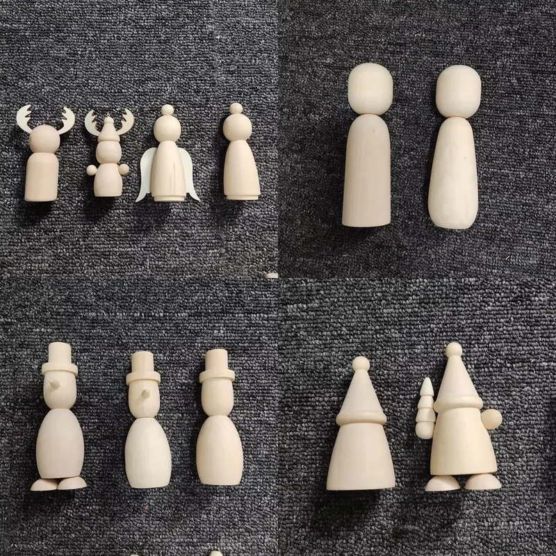 for  DIY Paint Wooden Crafts Home Decor Wooden Character Ornament Small Figure Wall Sign High Quality