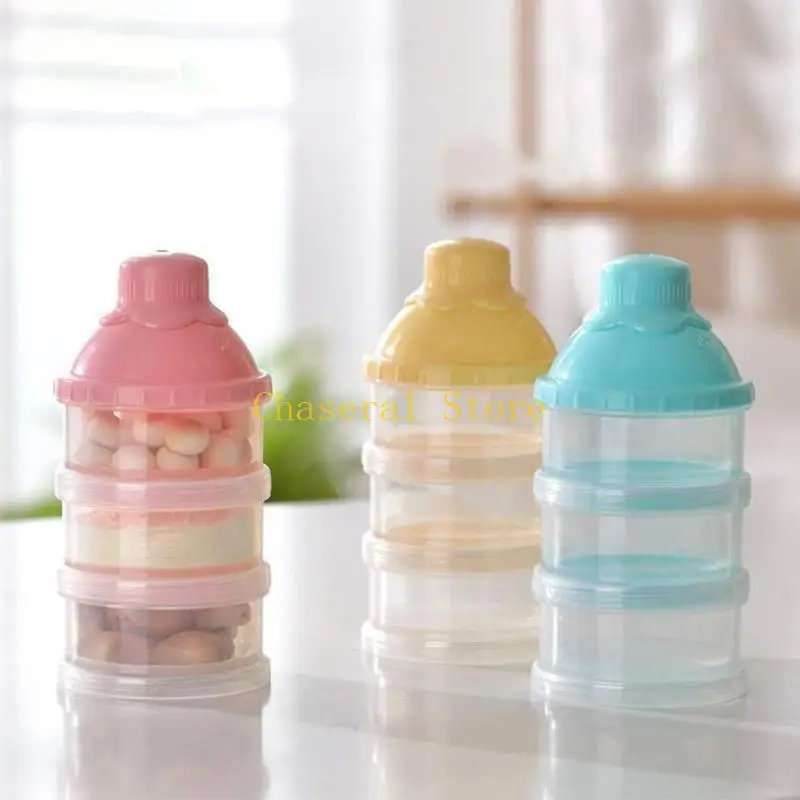 

E7CE Storage Tanks Leakproof Formula Dispenser 3 Compartment Milk Powder Box Stackable Formula Container for Outdoor