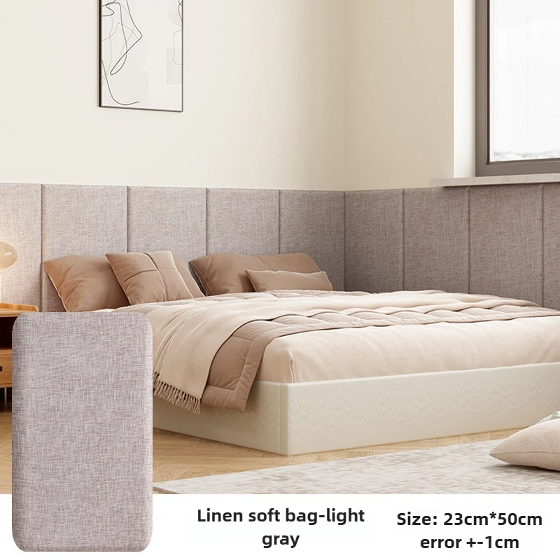 23x50cm5Pcs Thickened Foam Wall Sticker for Bed Headboard Cabinet Doors Peel and Stick DIY Dirt-resistant Protection for Tenants