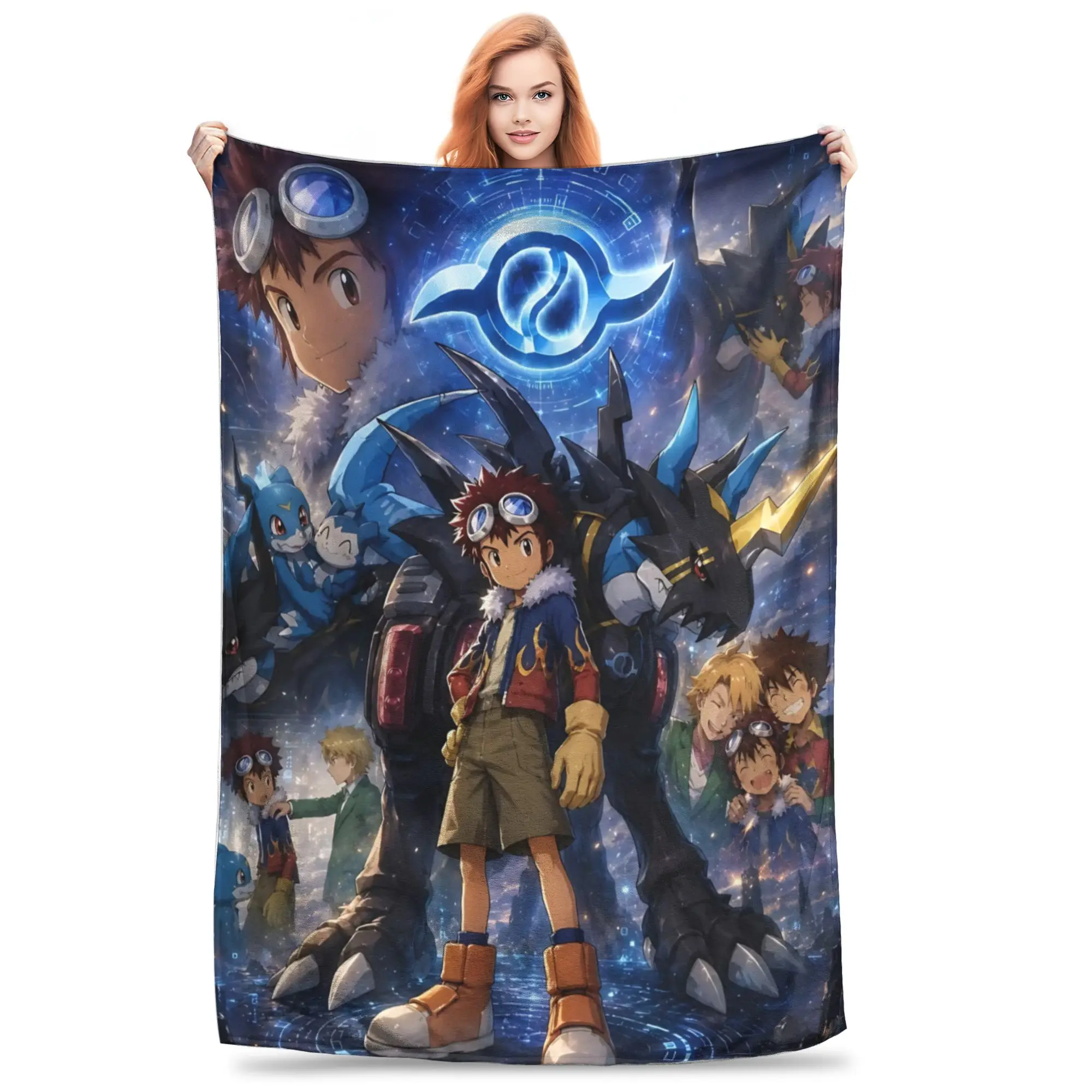 1PC Home Digimon Adventures Blanket Throw Blanket  Novelty Warm Blanket All Season Gift