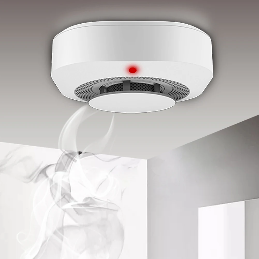 WiFi Tuya Fire Smoke Alarm Detector APP Push Fire Alarm Sensor Compatible with Alexa/Google Home for Indoor Home Safety