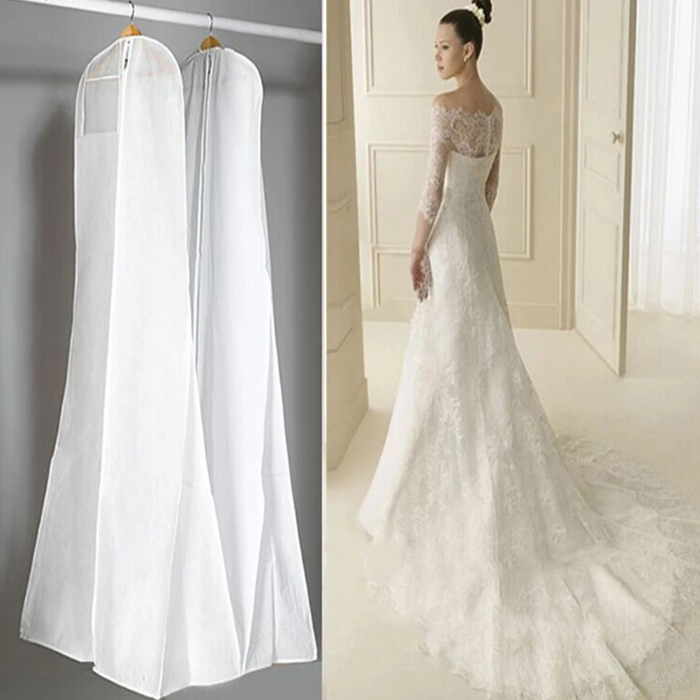 

Wedding Dress Dust Cover Bridal Garment Bag Bride Fishtail Clothing Bags Gown for Clothes