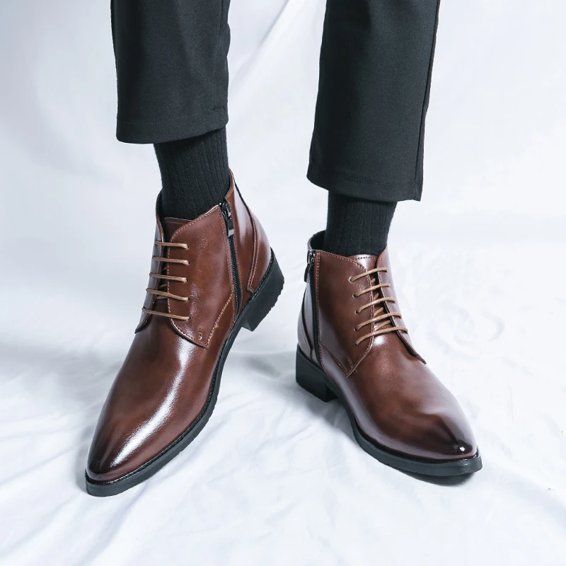 Hot Selling Men's Chelsea Boots Europe America Pointed Formal Short Boots Men's Ankle Boots Groom's Wedding Shoes Free Delivery