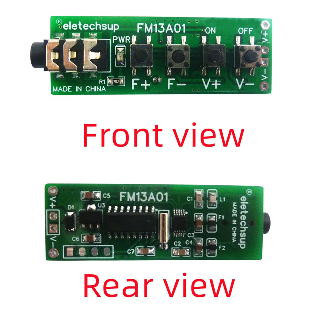 76-108MHz FM Dual Channel Stereo Radio Module RDA5807 Audio Receiver Board DC 3.7-18V for Earphone Headset Speaker