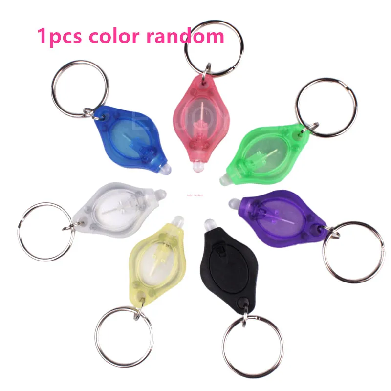 Creative Outdoor Gear 5 Pack Rainbow Mini LED Portable Light Glowing Keychain Keychain Flashlight Plastic Color Random