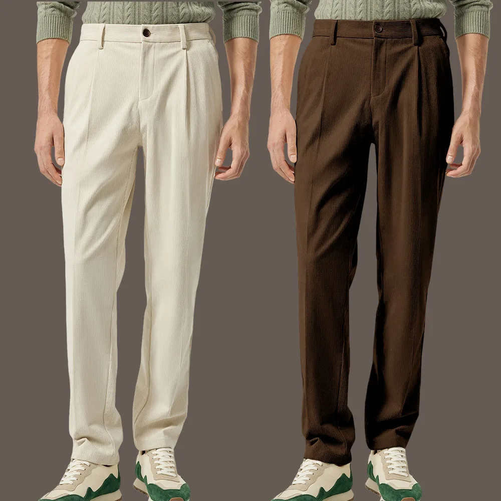 

Мужские вельветовые повседневные брюки прямого кроя Осенние брюки прямого кроя Мужские вельветовые костюмные брюки Мужские повседневные брюки