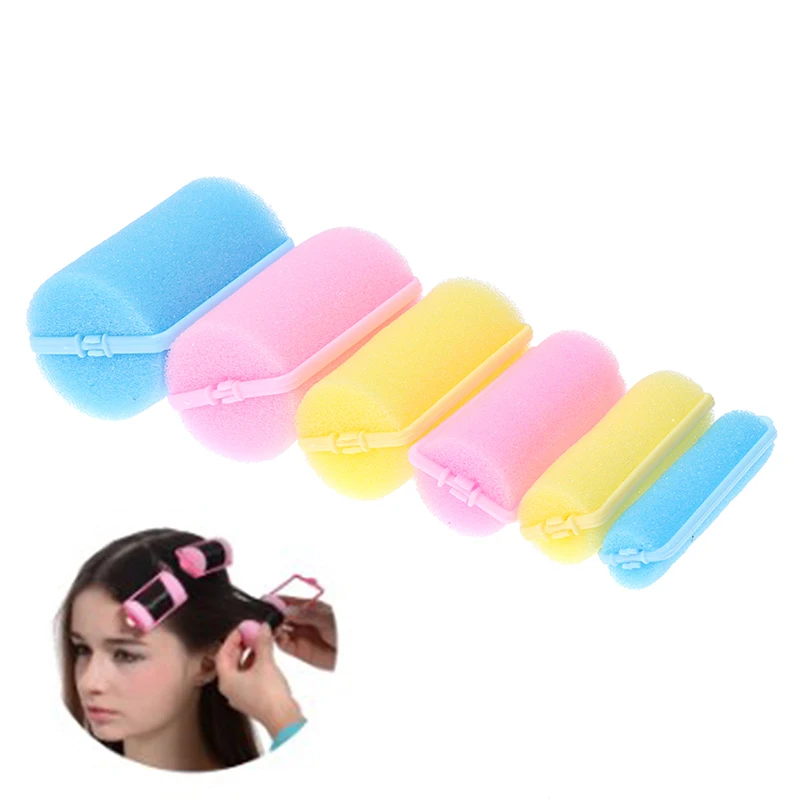 Pink Soft Sponge Foam Cushion Hair Rollers, Barbeiro DIY Curls, Cabeleireiro Tool Kit, Salão de casa, 12 Pcs/Set