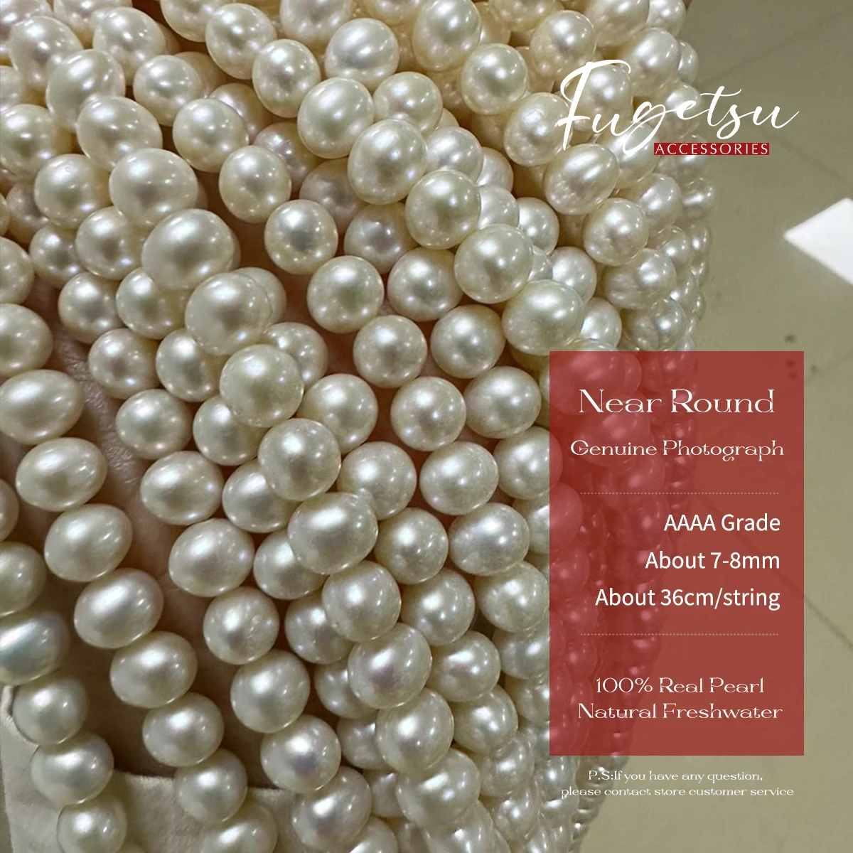 

High Quality 7-8mm Natural Freshwater Cultured Pearl Bead Round Shape Charms for DIY Women Men Necklace Bracelets Jewelry Making