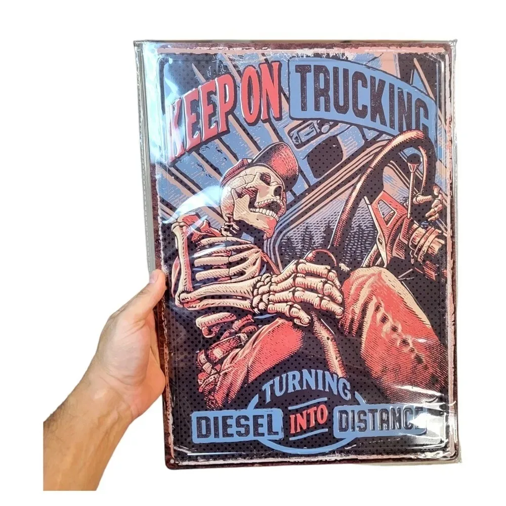 

UXDIESELTRUCK "Trucking Diesel Sign" Premium Metal Art | Diesel Wit Decor for Truck Museums, Galleries & Haul Aficionados
