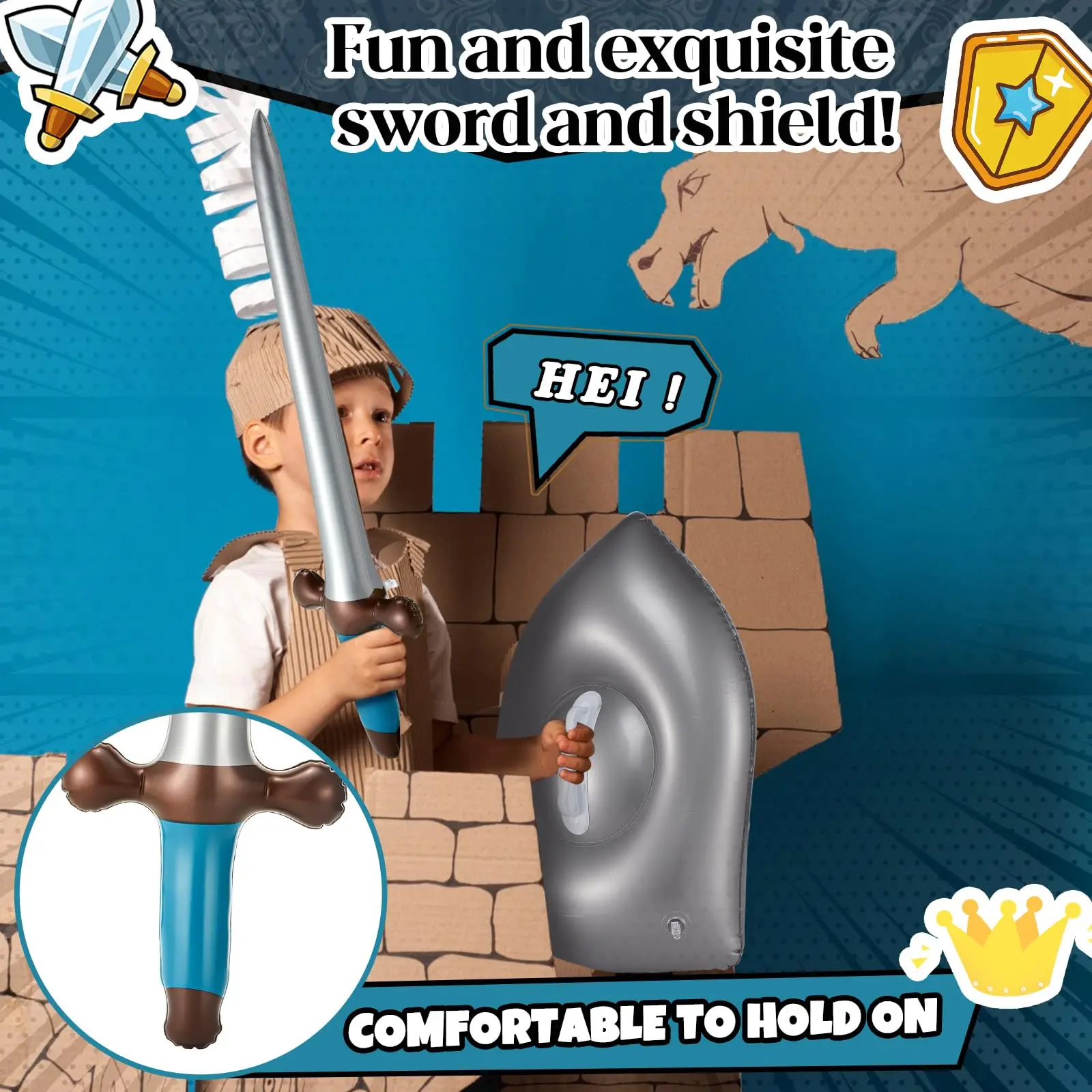 Opblaasbaar zwaard en schild ridder feestartikelen set opblaasbaar middeleeuws zwaard schild voor piraat feestartikelen decoraties cosplay T