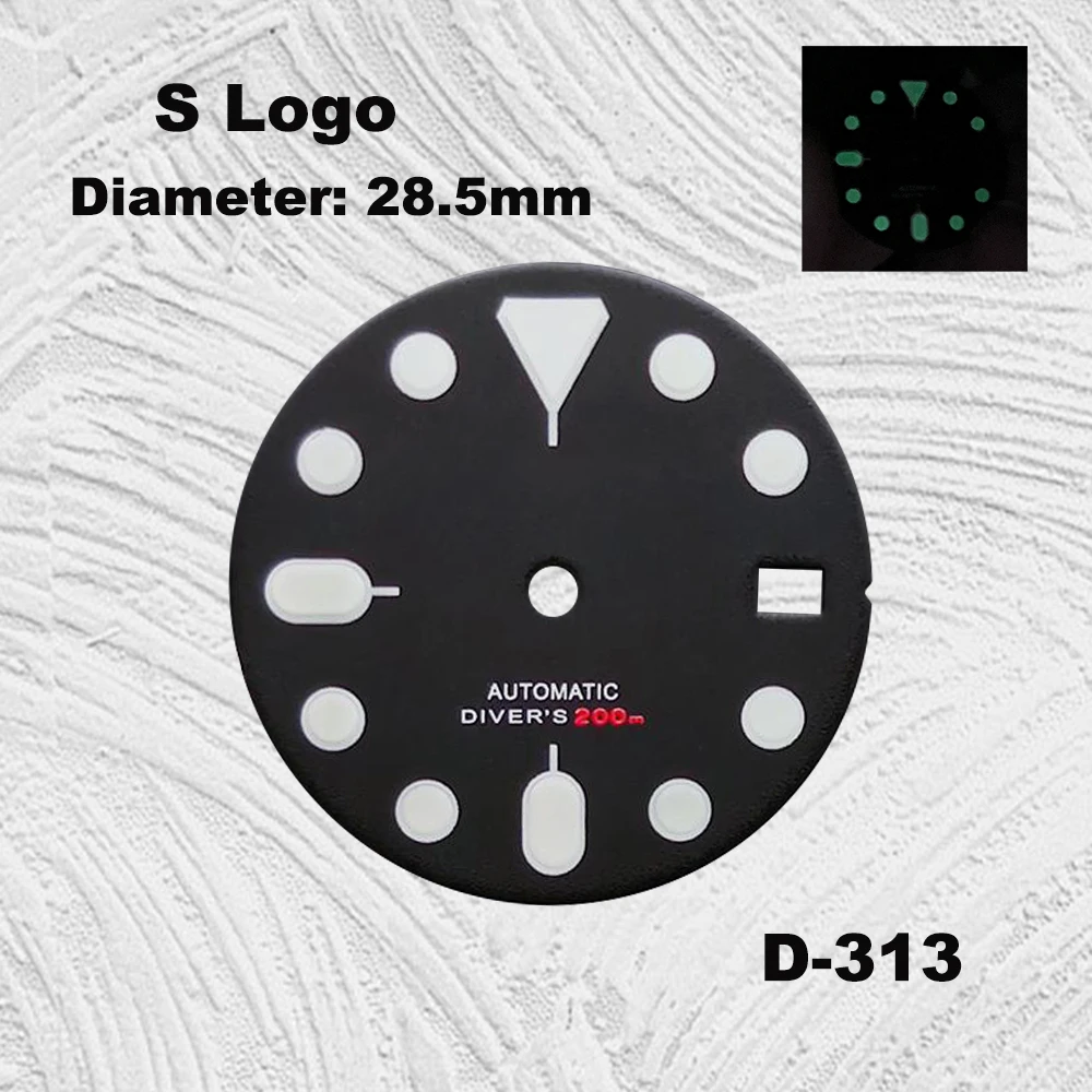 28.5Mm Nh36 Wijzerplaat Horloge Wijzerplaat S Wijzerplaat Groen Lichtgevend Geschikt Voor Nh35/Nh36 Bewegingshorloge Accessoires Reparatie Tool