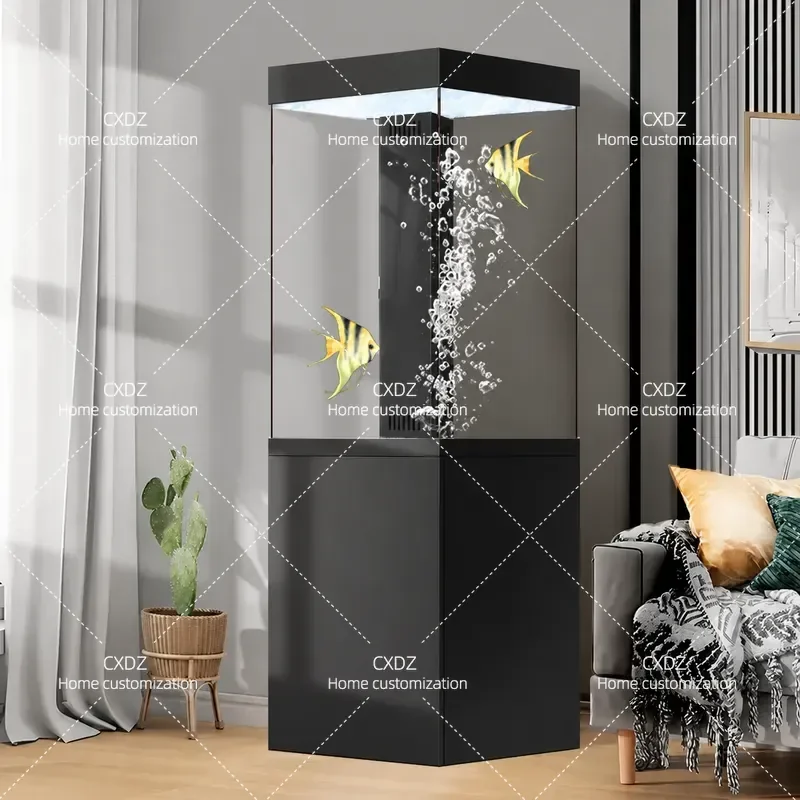 Living Room Fish Tank Cabinet with Filter Oxygen Generator Fully Automatic Vertical Floor Standing Aquarium