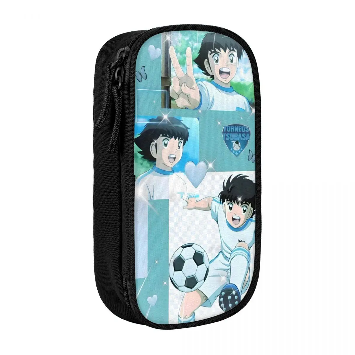 

C-Captain T-Tsubasa Pencil Case University Pencil Pouch Student Square Kawaii Back To School Pencil Cases Graphic Supplies