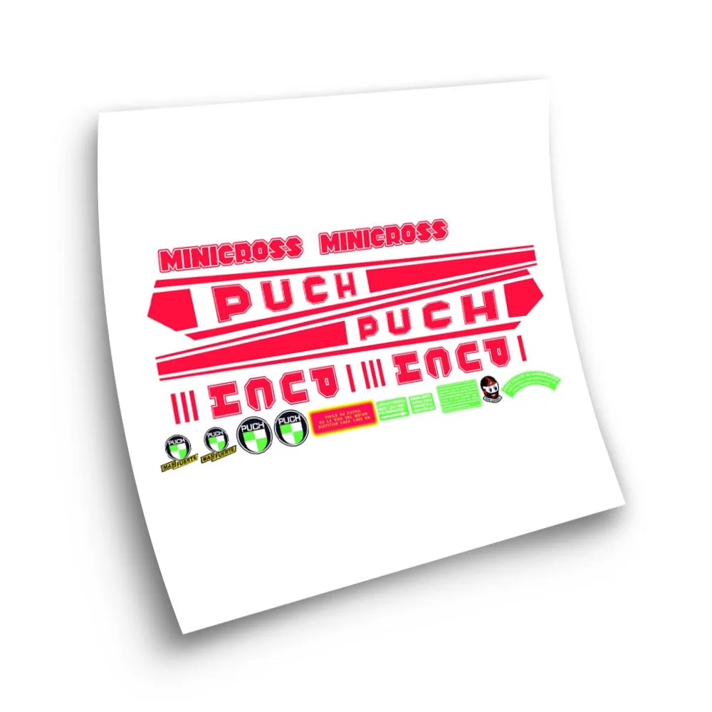 PUCH Minicross III Red compatible stickers  set classic motorcycle