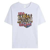 New Summer Retro Style Basketball Cotton Short-sleeved T-shirt Breathable 90s Dream Team Unisex Outdoor Riding American Top