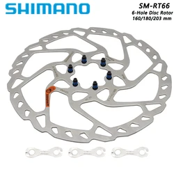 SHIMANO RT66 160MM/180MM/203MM Mountain bike Middle Lock Brake Disc RT66 6 Nails Brake Disc DEORE XT MTB Rotor