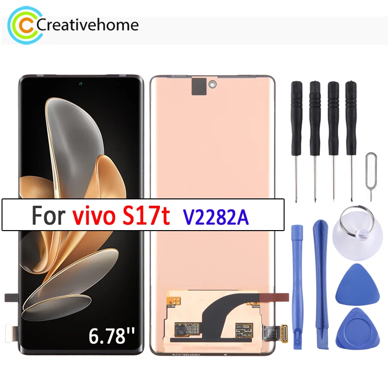 6.78'' AMOLED Screen For vivo S17t 5G V2282A, 120Hz LCD Display Touch Screen Repair Replacement Part