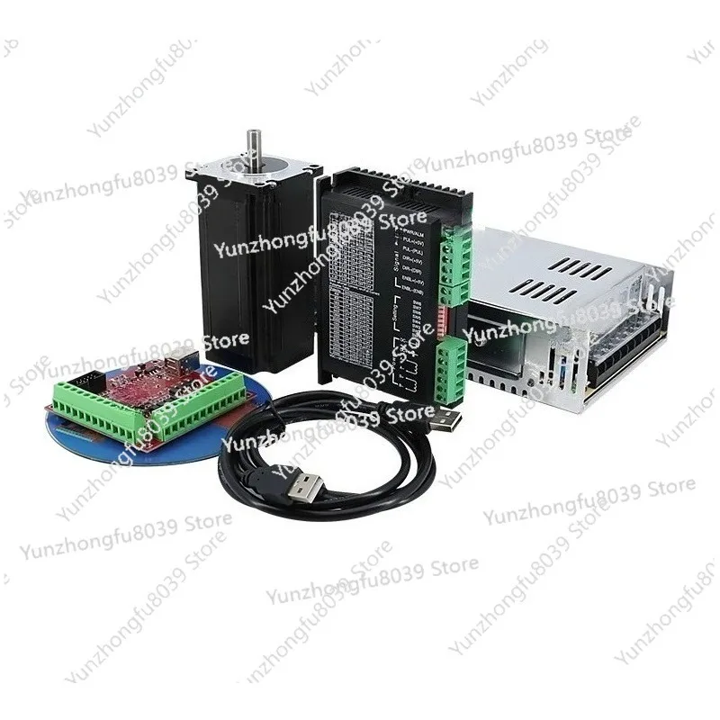 3 TB6600 + 3 57 Stepper Motor Shaft Diameter 6.35mm + DB25 Interface Board, Parallel Port 350W Power Supply