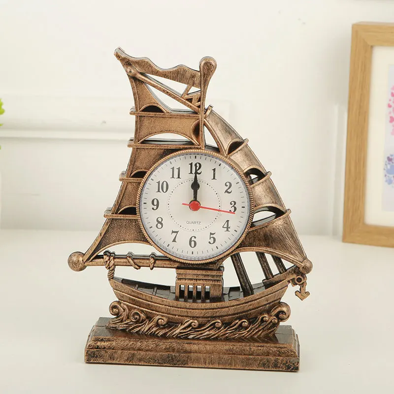 

Smooth sailing, sailing alarm clock, Mediterranean style home ornament desk clock, student bedside wake-up alarm