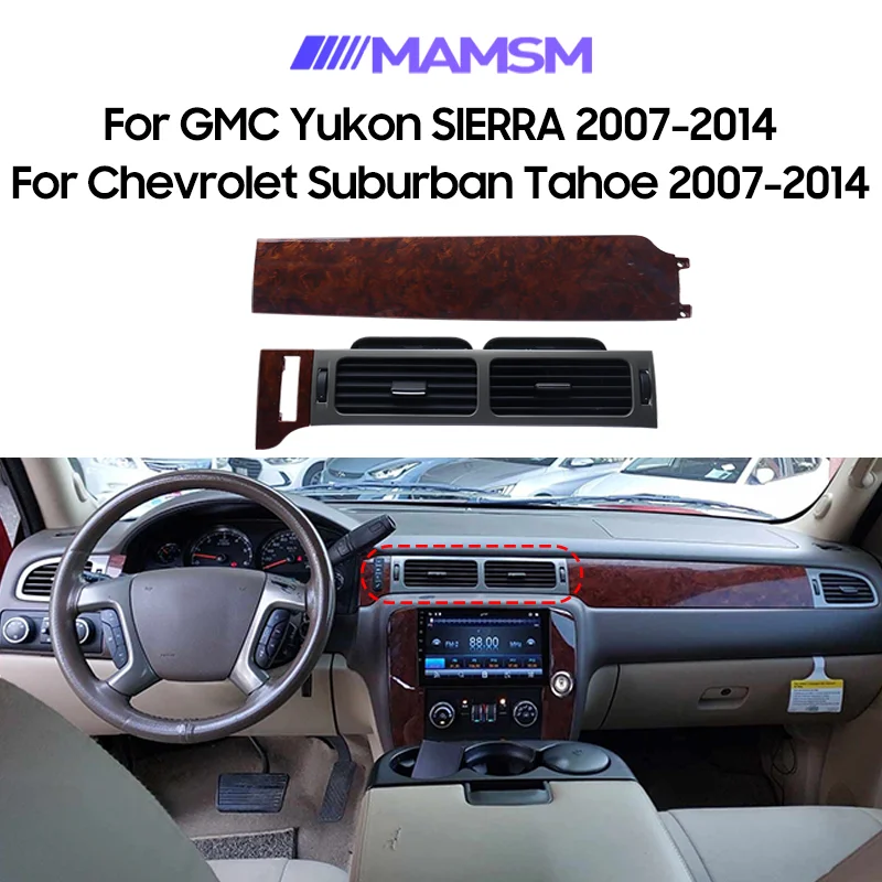 MAMSM Air AC Conditioning Grille Vent Car Accessories For GMC Yukon SIERRA Chevrolet Suburban Tahoe 2007-2014 Dashboard AC Vent