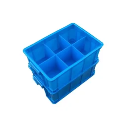 Caja de almacenamiento de plástico de 6 rejillas, compartimentos rectangulares, piezas pequeñas, accesorios, contenedor, caja de rotación multifuncional