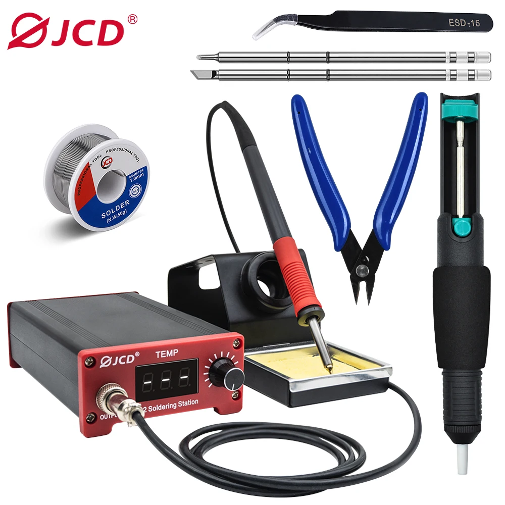 JCD Quick Heating T12 Soldering Station Electronic Welding Iron LED Digital Adjustable temperature 75W Electric Welding Machine