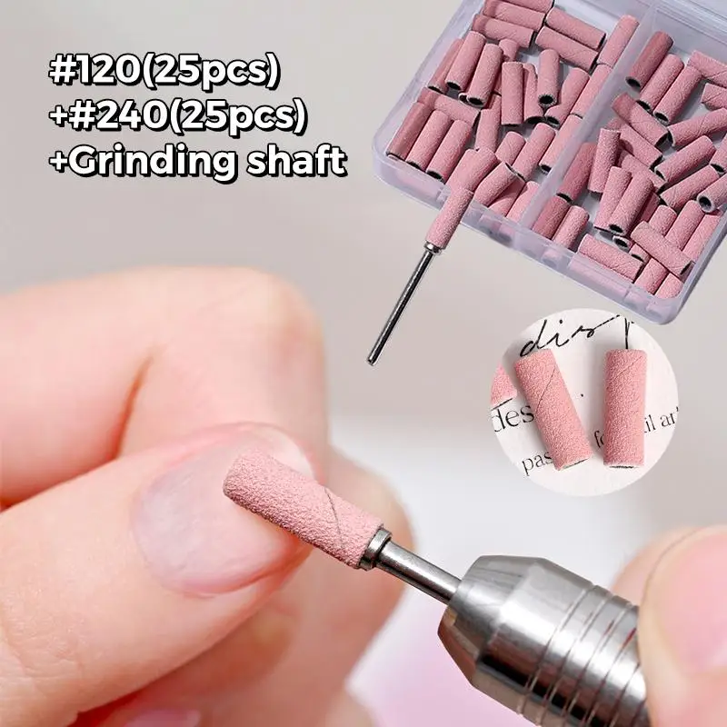 1/50Pcs Mini Nail Sanding Ring Bands 3.1MM 120/240 Grit Small Sand Circle Sharp Sand Carving Removal Nail Art Manicure Tool