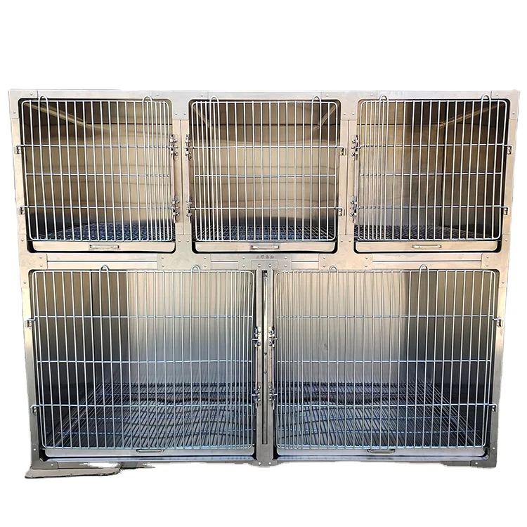 Luxury Stainless Steel Dog Cage Minimalist Style Pet Hospital Kennel Animal Medical Rehabilitation Crate