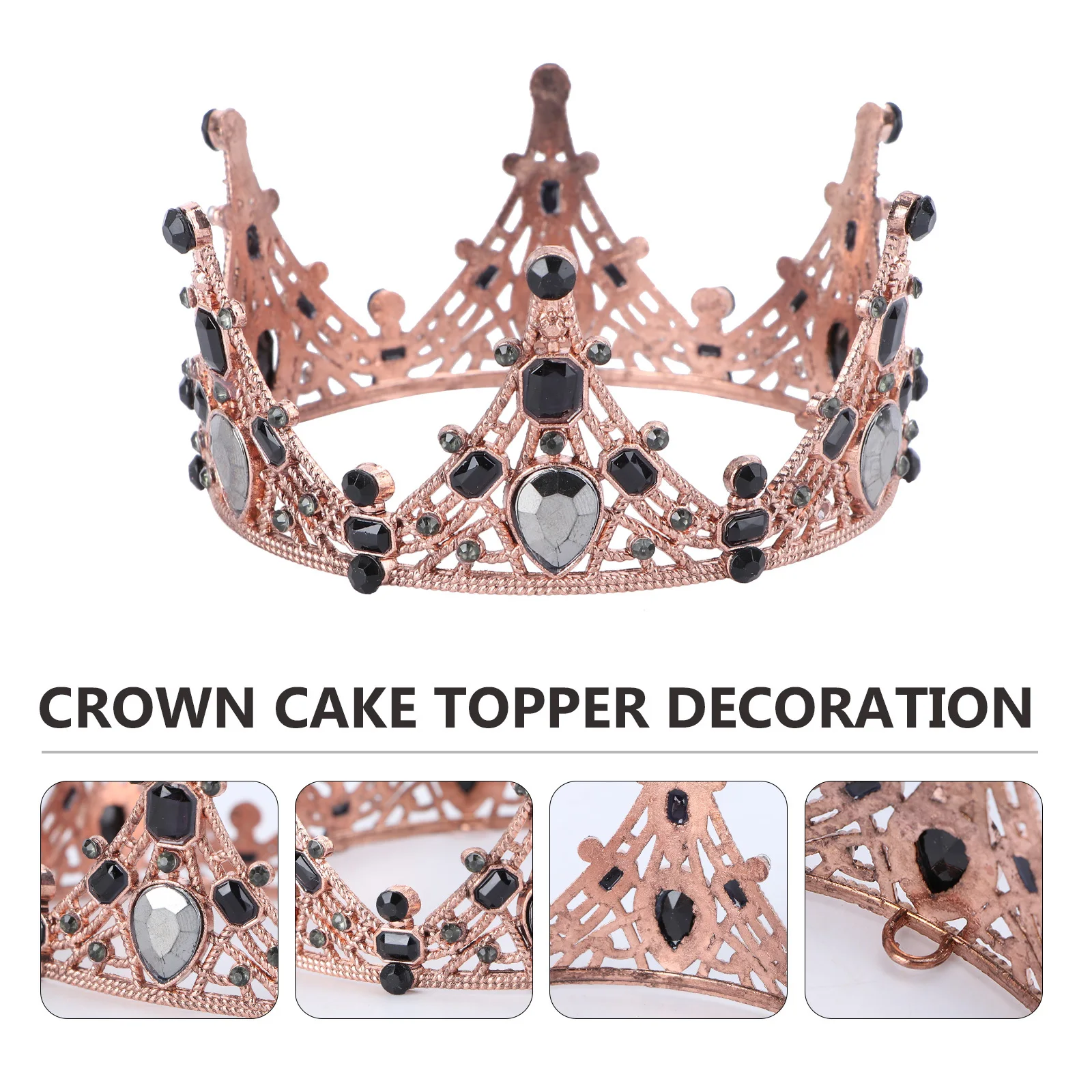 

Elegant Cake Crown Ornament Metal Crown Decor for Princess Birthday Wedding Cake Topper Party Favors Kids Girls Celebration
