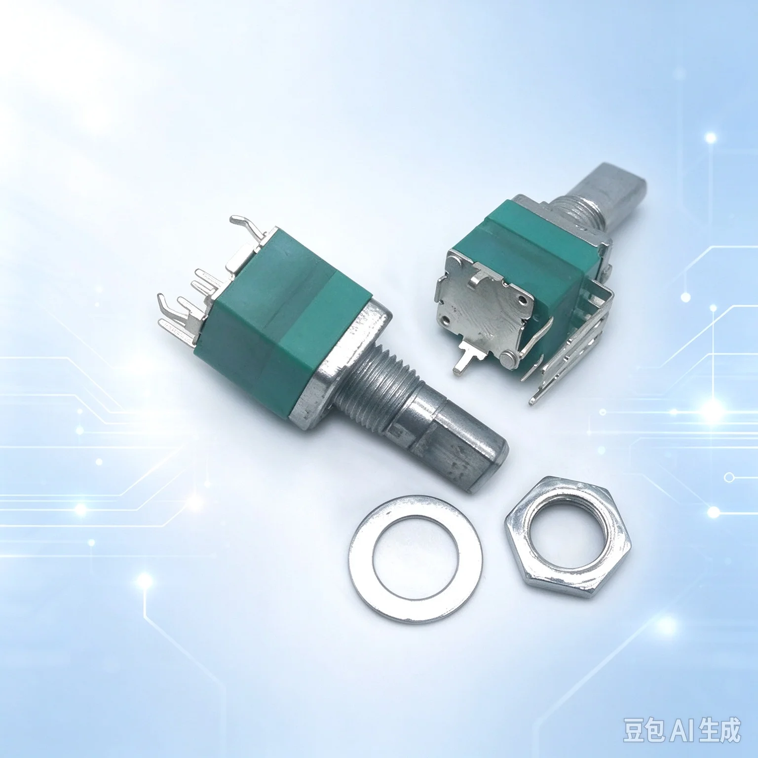 30pcs Vertical Half-Shaft 097 Single Gang Potentiometer B10K 50K 100K B500K with Switch for Volume Control