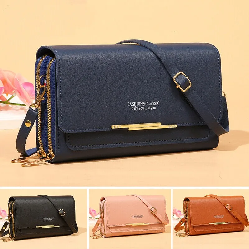 Women Long Wallet Money Clutch Handbag Korean New Large Capacity Multifunctional Shoulder Bag Hand Bag Zipper Purse Mobile Bag