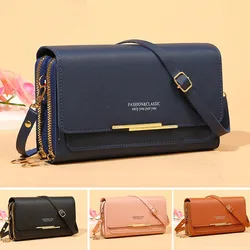 New Women Long Wallet Money Clutch Handbag Korean Large Capacity Multifunctional Shoulder Bag Hand Bag Zipper Purse Mobile Bag